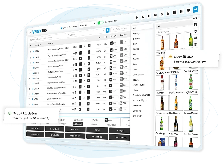 Liquor shop billing software