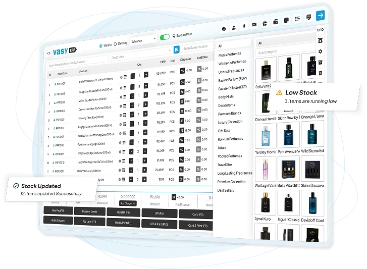 Vasy chocolate shop POS software enabling fast billing, inventory, and sales management