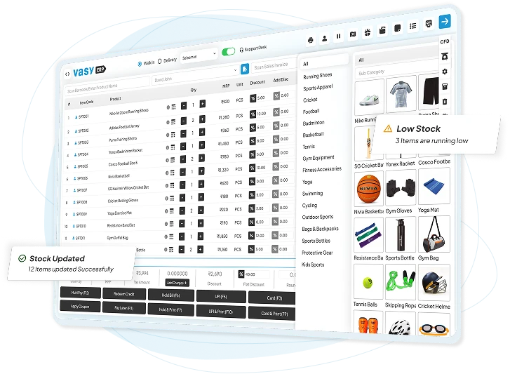 Sport shop Pos system