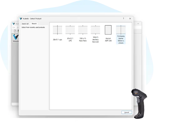 Mobile barcode generation and printing with V-Label app for inventory tracking