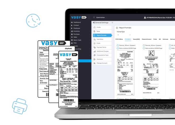 Customizable multi-invoice templates in Vasy billing software