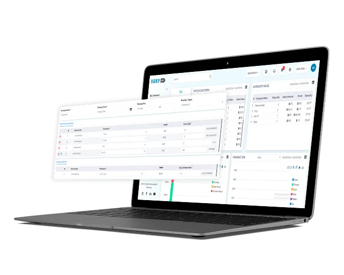 Recipe management software dashboard by Vasy