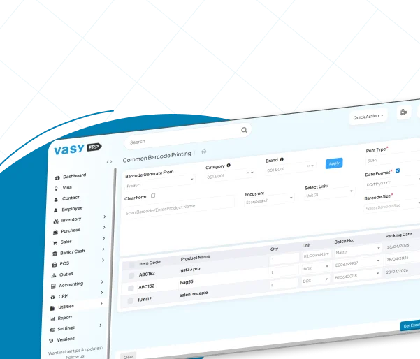 Manage your inventory and barcode
                                