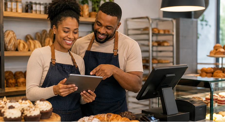 Bakery owners running a profitable business by using vasy's bakery software