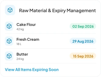 Raw Material & Expiry Management