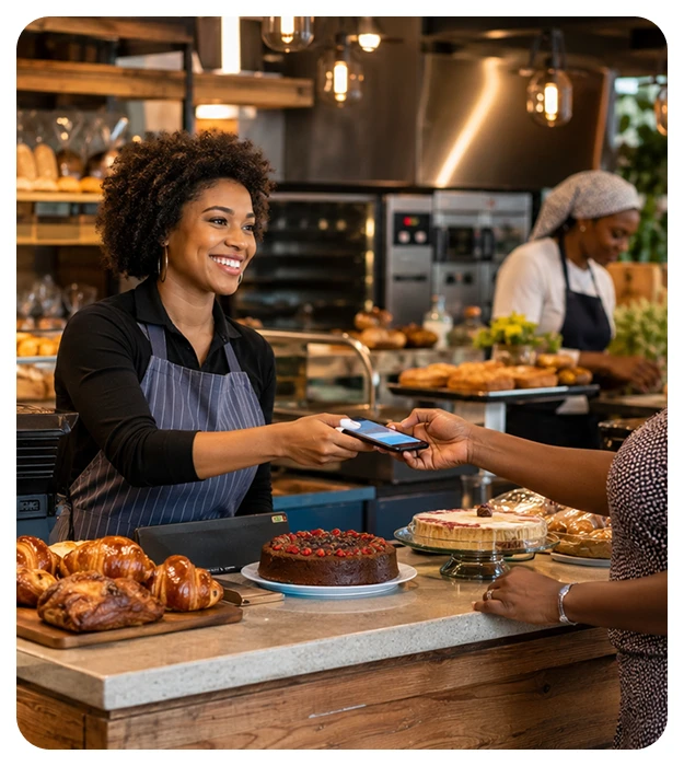 bakery owner managing entire operations through vasy. She is also able to achieve great client satisfaction