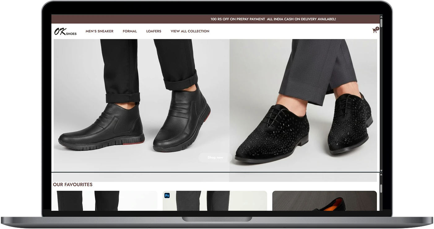 e-commerce website of ok shoes