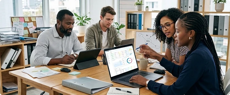 The team is analysing importance of erp software for small businesses.