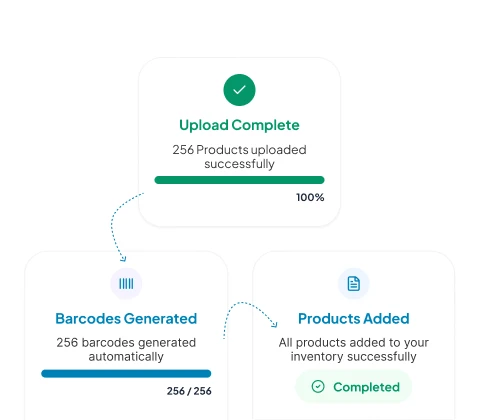 bulk product addition for Barcode
