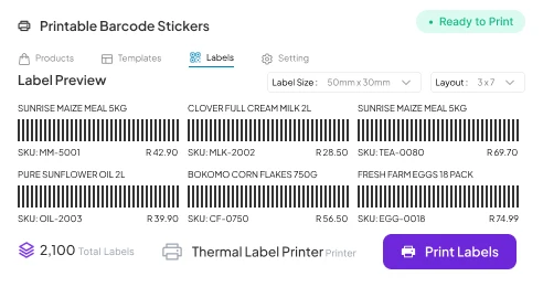 printable barcode stickers