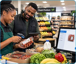 sales staff adding images of product in POS