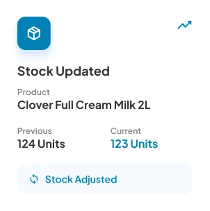 Popup Showing Stock Updated