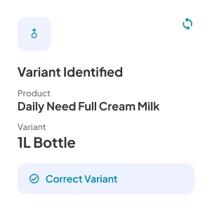 Popup Showing Variant Identified