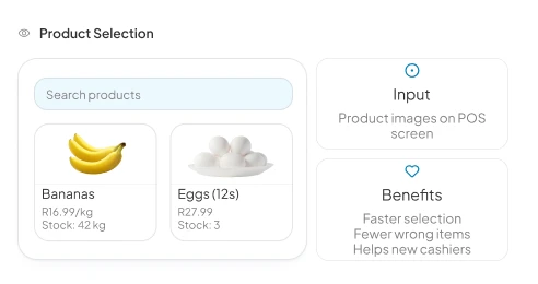 Visual Product Selection at Billing