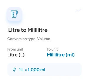  Litre to Millilitre