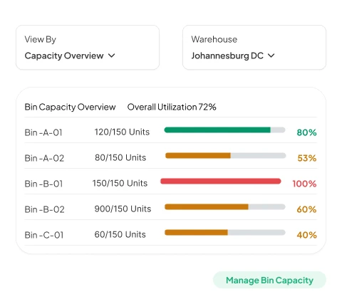 bin capacity management