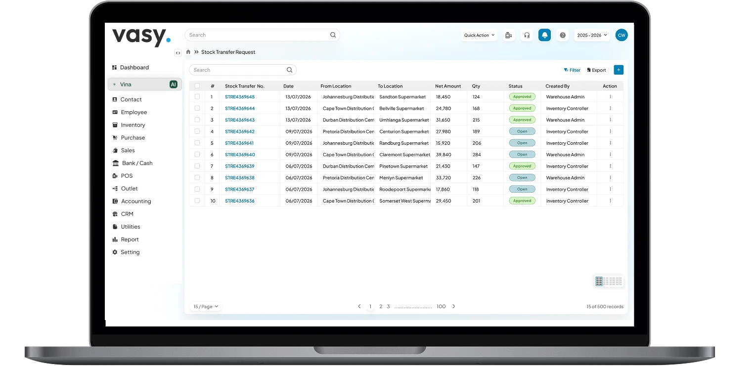 multiple location being maintained in VasyERP software