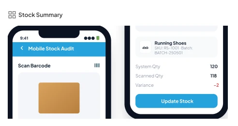 stock audit through mobile app