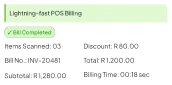 Lightning-fast POS Billing