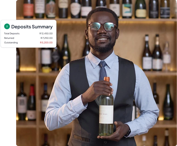 store manager managing the empties and deposits through liquor software
