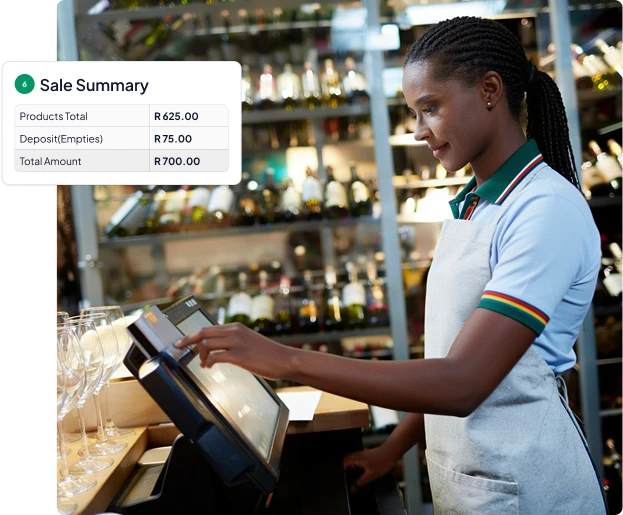 salesperson tracking sales through liquor software
