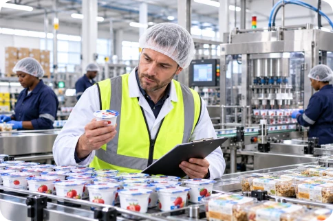 supervisor evaluating cost benefits in production after using vasy
