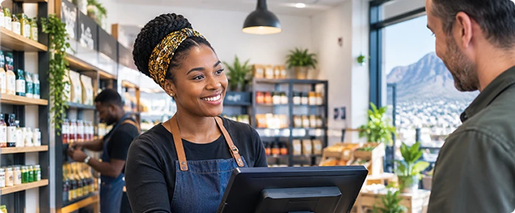 Business owner who understands the importance of POS software does billing with vasy