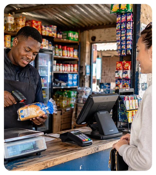 spaza shop owner billing through vasy spaza software